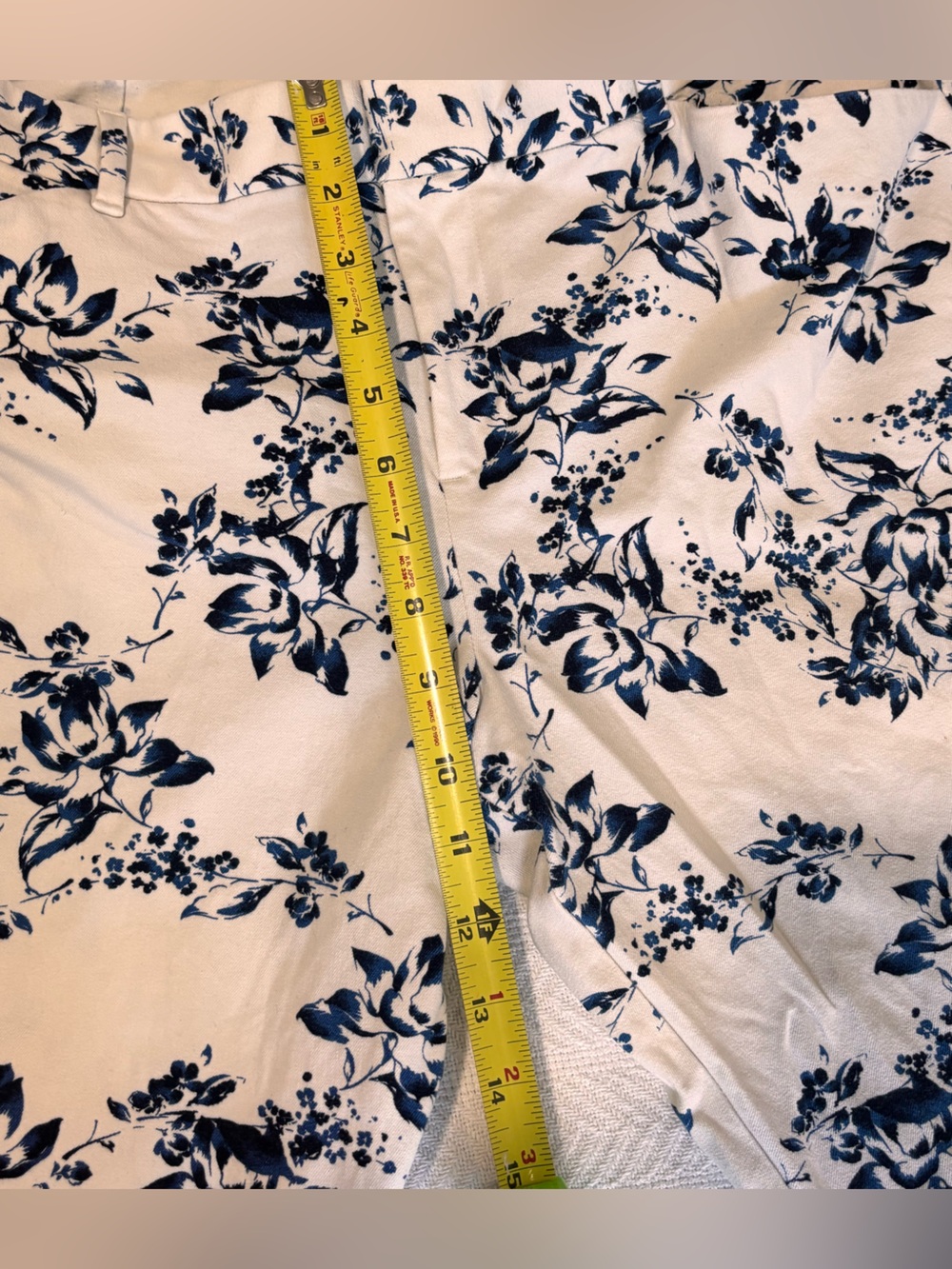 🟣GAP White and Blue Floral Cropped Pants - Picture 8 of 14